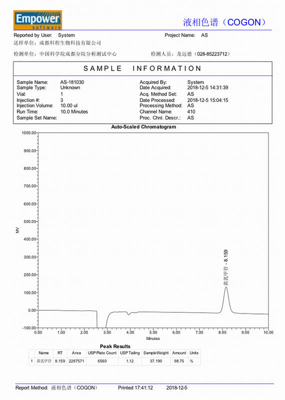 98+% Astragaloside 4 Astragalus Root Anti - Inflammatory Improving Heart Lung Function HPLC-ELSD
